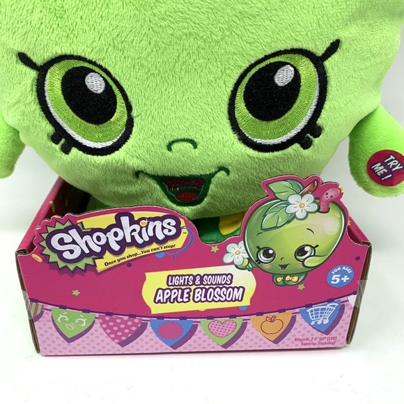 Shopkins Green Apple Blossom Plush Pillow Stuffed Toy Just Play - Picture 3 of 6